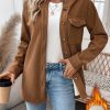 Plus Size – Plus Size Women’S Warm Fleece-Lined Vintage Versatile Long Sleeve Jacket | Hooded, Single-Breasted with Front Pockets, Elegant Solid Color, Non-Stretch Fabric, Ideal for Parties, Social Events, and Casual Wear