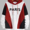 Men’s Hooded Sweatshirt with Letter Embroidery, Plush Chunky-Knit Color Block Patchwork Thickened Warm Coat Loose Fit Winter Cold Weather Trend Men Outfit Top