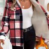 Plus Size – Plus Size – Plus Size – Plus Size – Plus Size – Women’S Oversized Hooded Jacket – Elegant Plaid Coat with Double Pockets, Front Zipper Closure, Long Sleeve Winter Coat for Fall & Winter, Casual Outerwear | Plaid Pattern Jacket | Structur