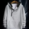 Men’s Thermal Fleece-Lined Hooded Sweatshirt – Thick Winter Pullover with Half-Zip Front, Kangaroo Pocket & Ribbed Cuffs, Casual Solid Color for Cold Weather